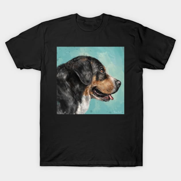 Painting of Greater Swiss Mountain Dog T-Shirt by ibadishi